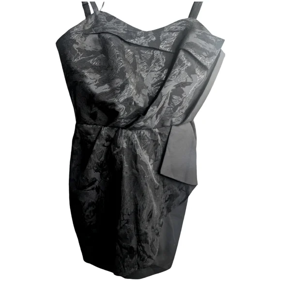 BCBG Generation Black Jacquard Cocktail Dress Size 4 - Picture 5 of 10